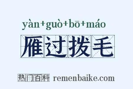 雁过拨毛是什么意思的图片